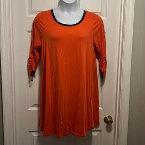 Crown & Ivy Orange Dress with Black Trim